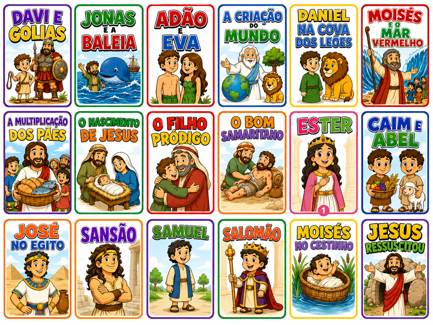 Mockup dos 80 livrinhos bíblicos